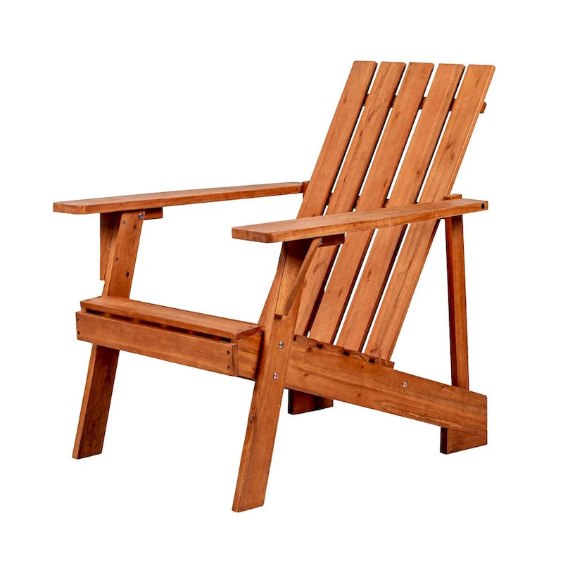 Chaise Adirondack moderne d'extérieur en bois d'acacia Westport, par JONATHAN Y