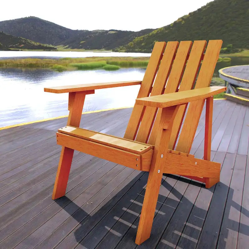 Chaise Adirondack moderne d'extérieur en bois d'acacia Westport, par JONATHAN Y