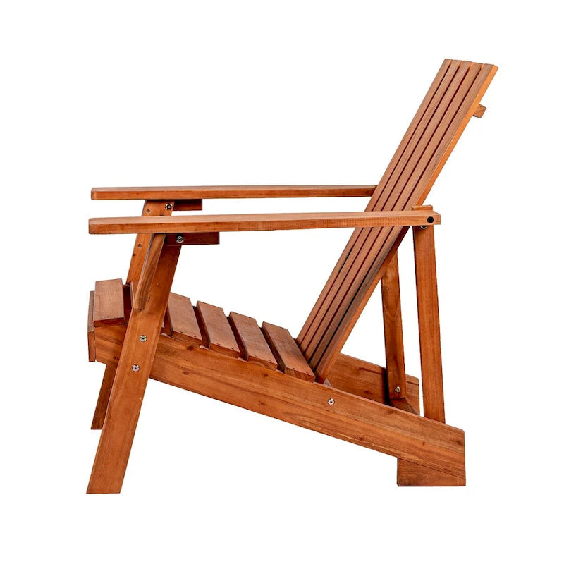 Chaise Adirondack moderne d'extérieur en bois d'acacia Westport, par JONATHAN Y