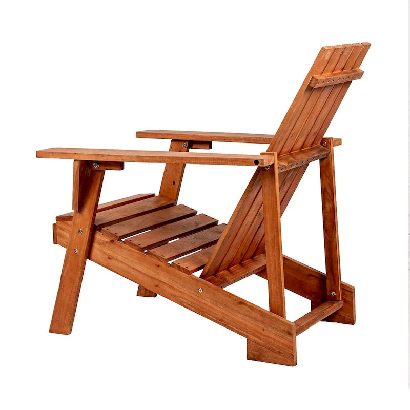 Chaise Adirondack moderne d'extérieur en bois d'acacia Westport, par JONATHAN Y