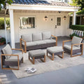 Ensemble de mobilier de patio en rotin 5 pièces - Marron