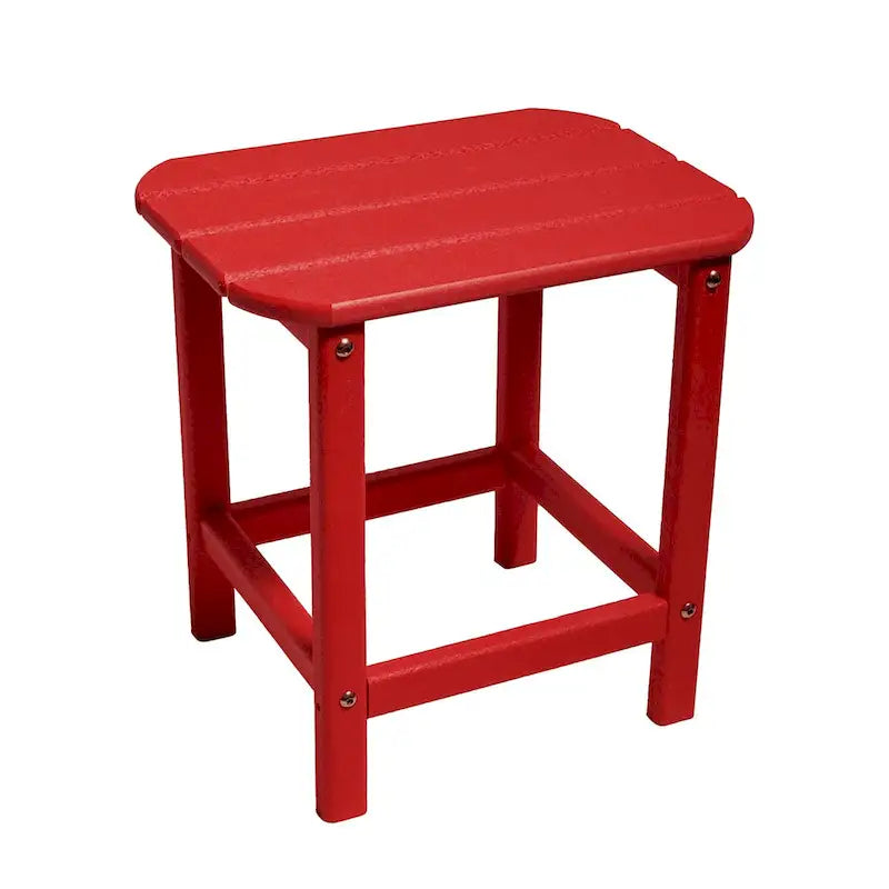 ResinTeak All Weather HDPE Recyclable Plastic Outdoor Side Table, Red