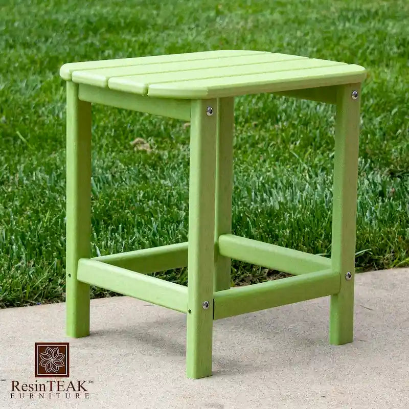 Table d'appoint d'extérieur en plastique recyclable HDPE tout temps ResinTeak, rouge