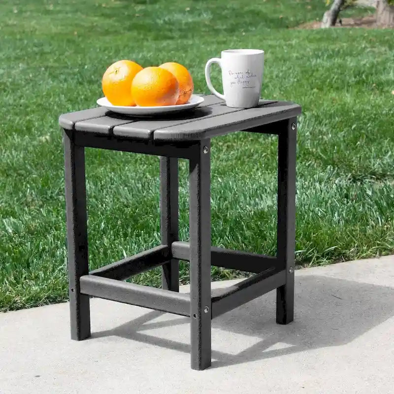 Table d'appoint d'extérieur en plastique recyclable HDPE tout temps ResinTeak, rouge