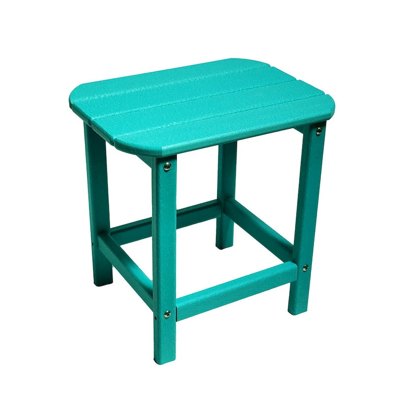 Table d'appoint d'extérieur en plastique recyclable HDPE tout temps ResinTeak, rouge