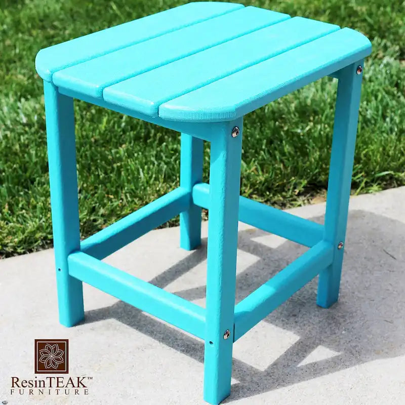 Table d'appoint d'extérieur en plastique recyclable HDPE tout temps ResinTeak, rouge