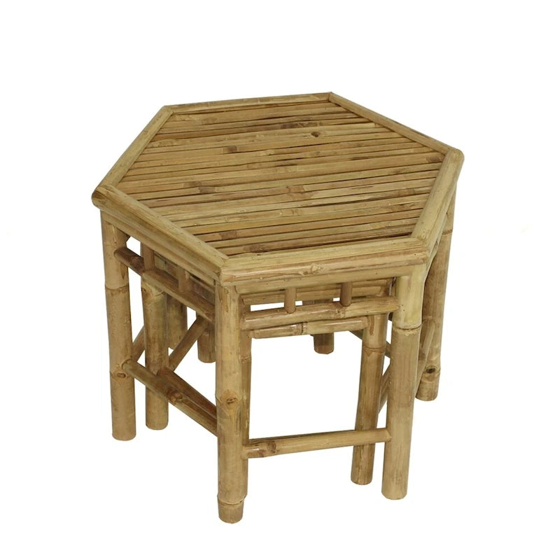 Table d'appoint en bambou - Lot de 2 - Rose