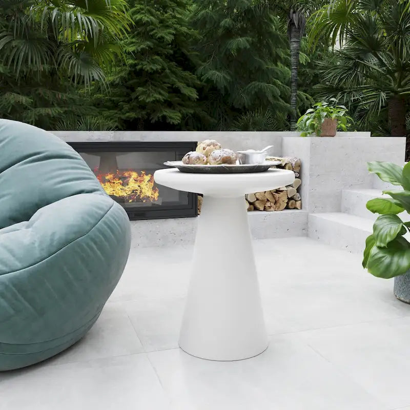 Table d'appoint d'extérieur en béton Mgo en forme de champignon Patio Watcher 16 po