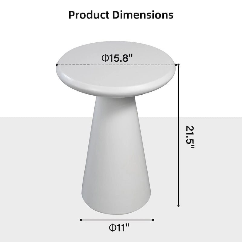 Table d'appoint d'extérieur en béton Mgo en forme de champignon Patio Watcher 16 po