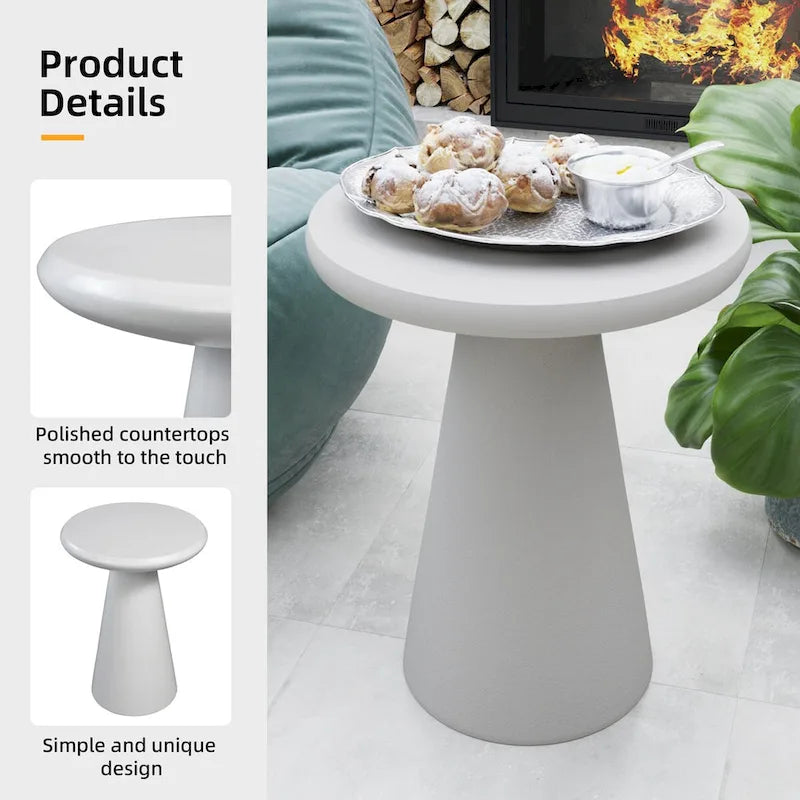 Table d'appoint d'extérieur en béton Mgo en forme de champignon Patio Watcher 16 po