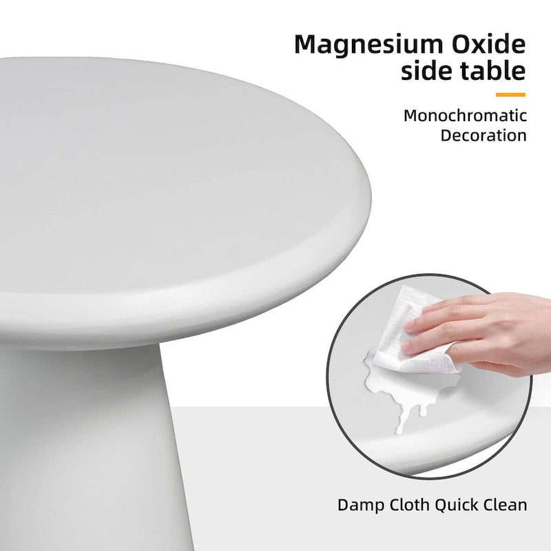 Table d'appoint d'extérieur en béton Mgo en forme de champignon Patio Watcher 16 po