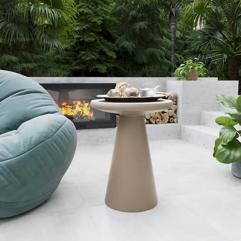 Table d'appoint d'extérieur en béton Mgo en forme de champignon Patio Watcher 16 po
