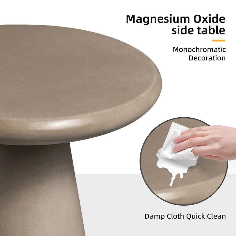 Table d'appoint d'extérieur en béton Mgo en forme de champignon Patio Watcher 16 po