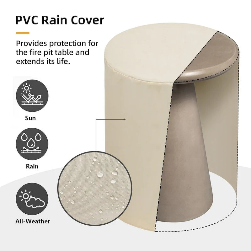 Table d'appoint d'extérieur en béton Mgo en forme de champignon Patio Watcher 16 po