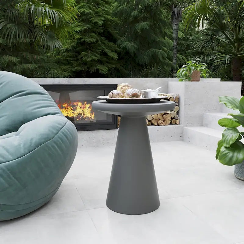 Table d'appoint d'extérieur en béton Mgo en forme de champignon Patio Watcher 16 po
