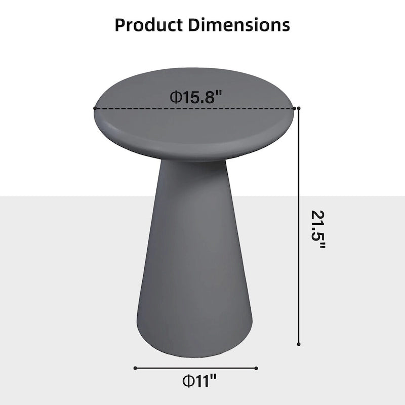 Table d'appoint d'extérieur en béton Mgo en forme de champignon Patio Watcher 16 po