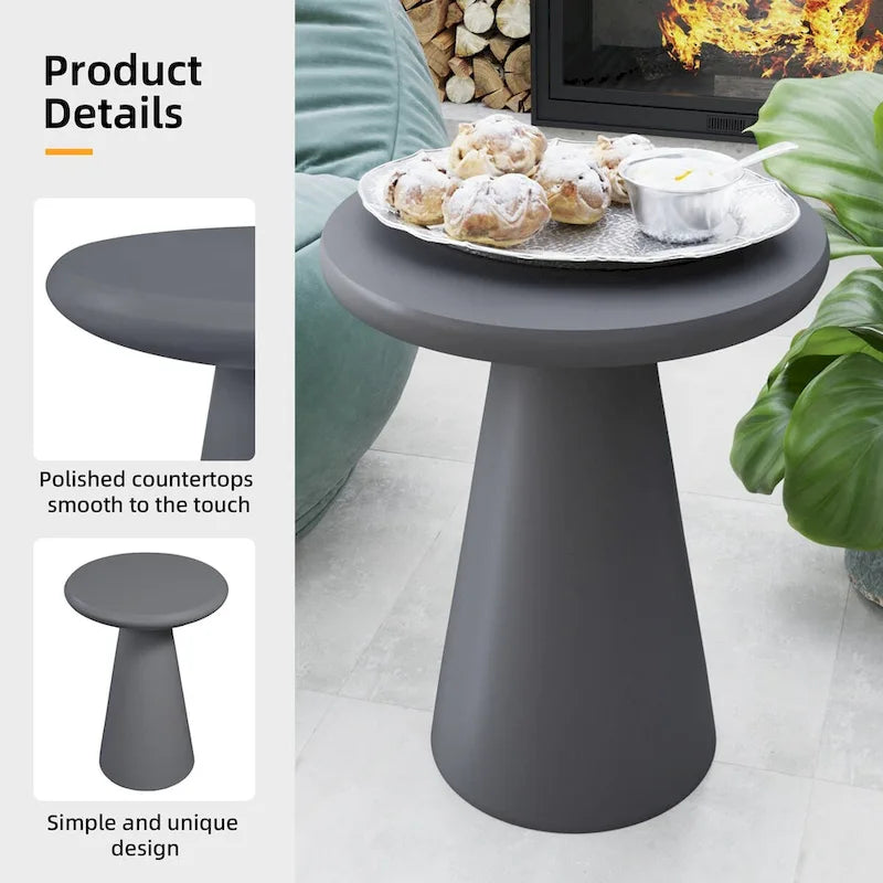 Table d'appoint d'extérieur en béton Mgo en forme de champignon Patio Watcher 16 po