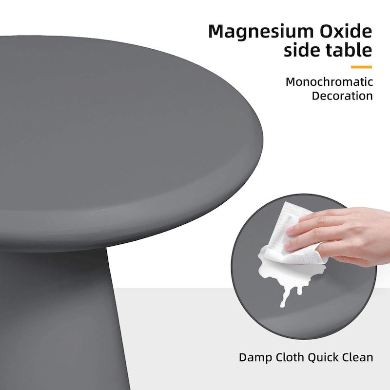 Table d'appoint d'extérieur en béton Mgo en forme de champignon Patio Watcher 16 po