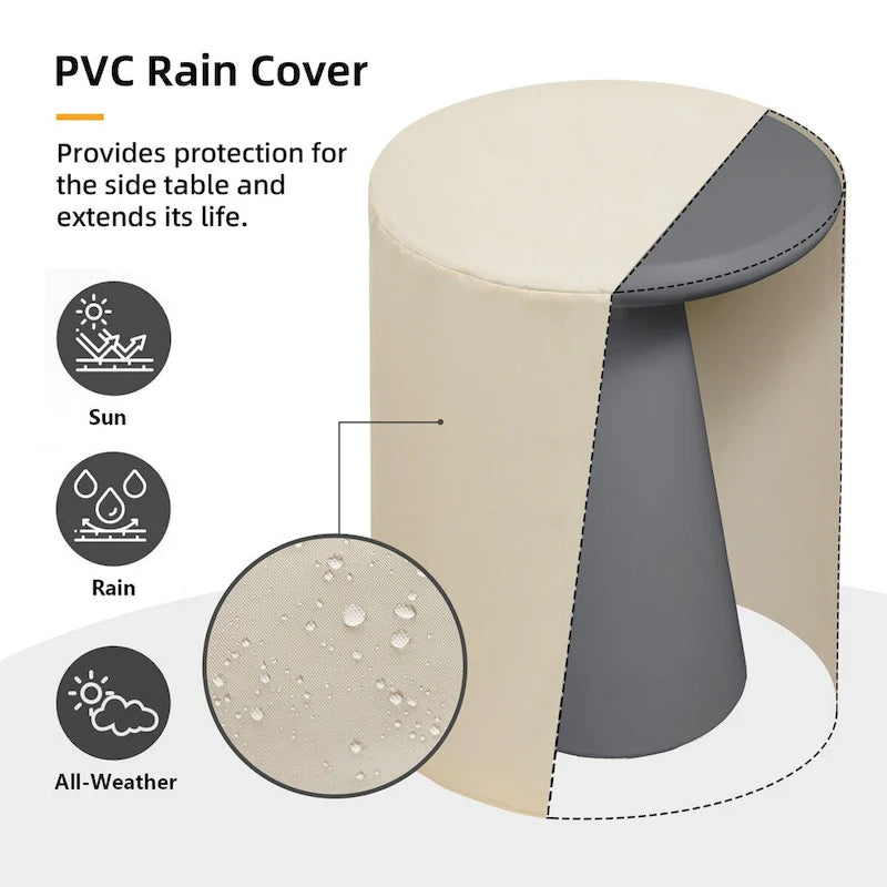 Table d'appoint d'extérieur en béton Mgo en forme de champignon Patio Watcher 16 po