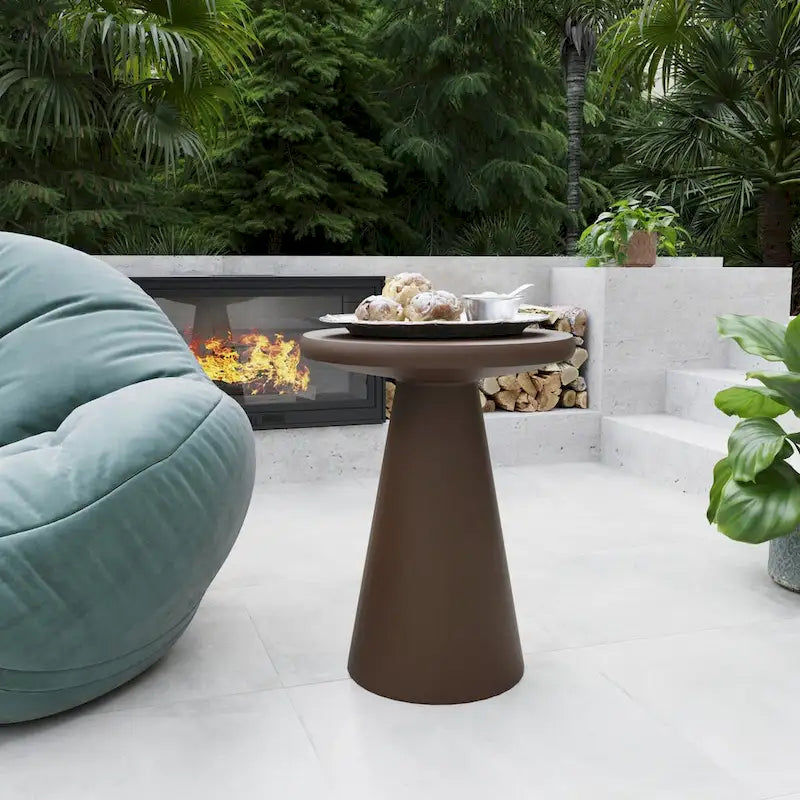 Table d'appoint d'extérieur en béton Mgo en forme de champignon Patio Watcher 16 po