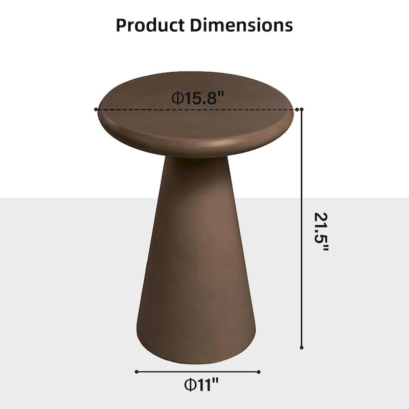 Table d'appoint d'extérieur en béton Mgo en forme de champignon Patio Watcher 16 po