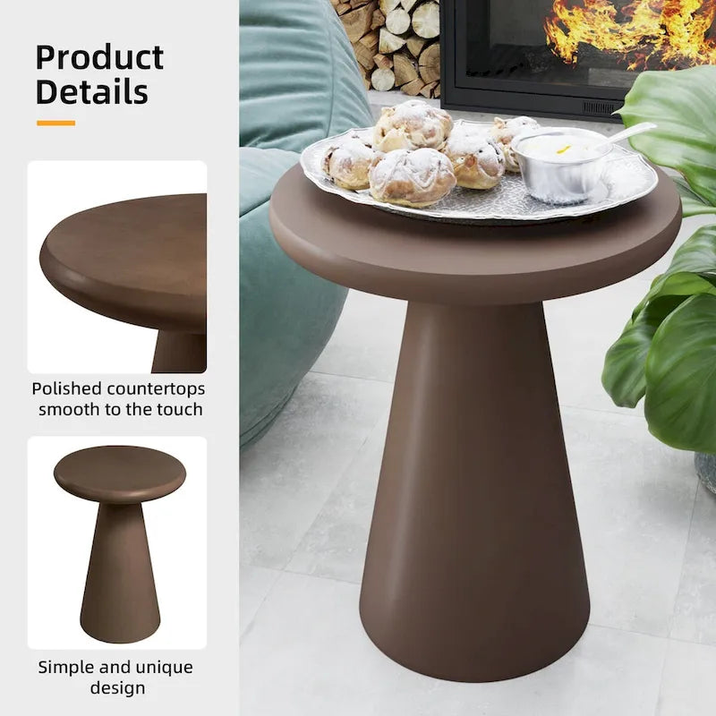 Table d'appoint d'extérieur en béton Mgo en forme de champignon Patio Watcher 16 po