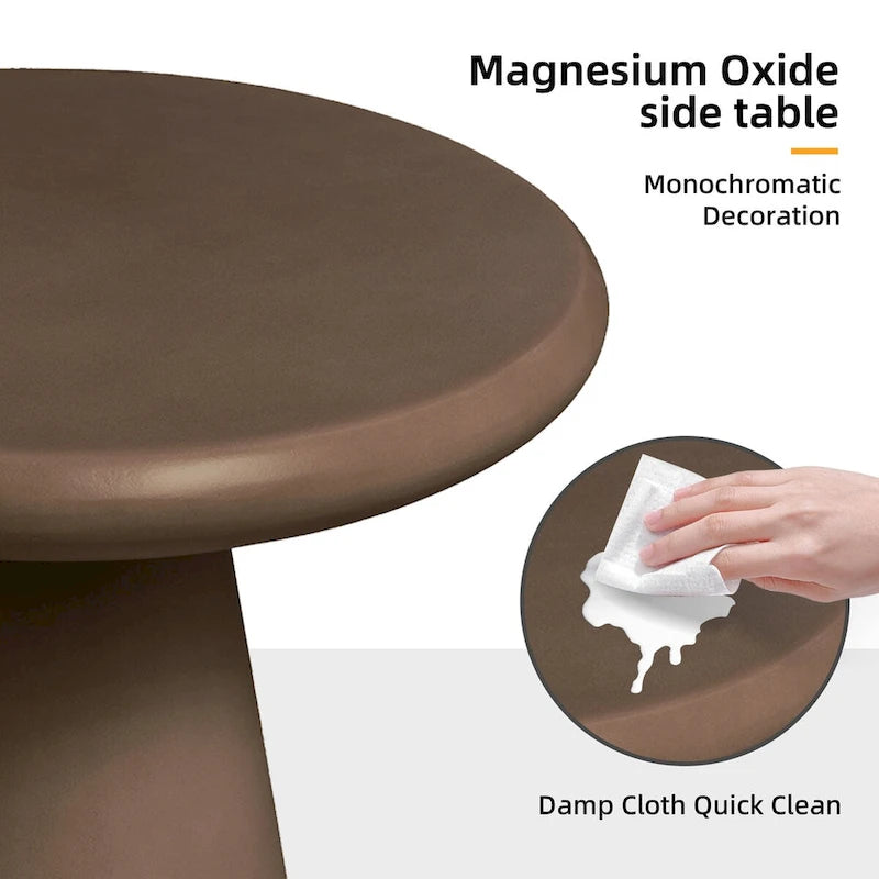 Table d'appoint d'extérieur en béton Mgo en forme de champignon Patio Watcher 16 po