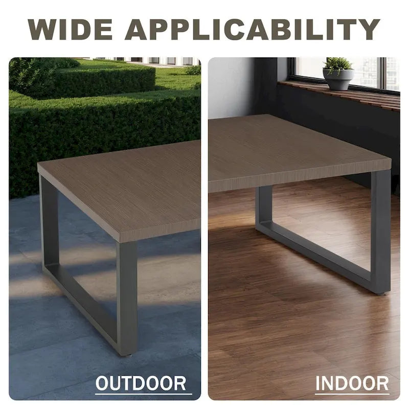 Table basse de patio, Table d'extérieur en acier métallique