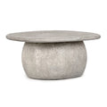 Table basse ronde d'extérieur en béton Classic Home Britney de 42 pouces - 42Lx42Px18H