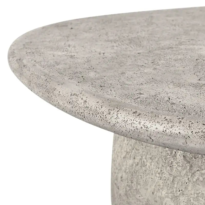 Table basse ronde d'extérieur en béton Classic Home Britney de 42 pouces - 42Lx42Px18H