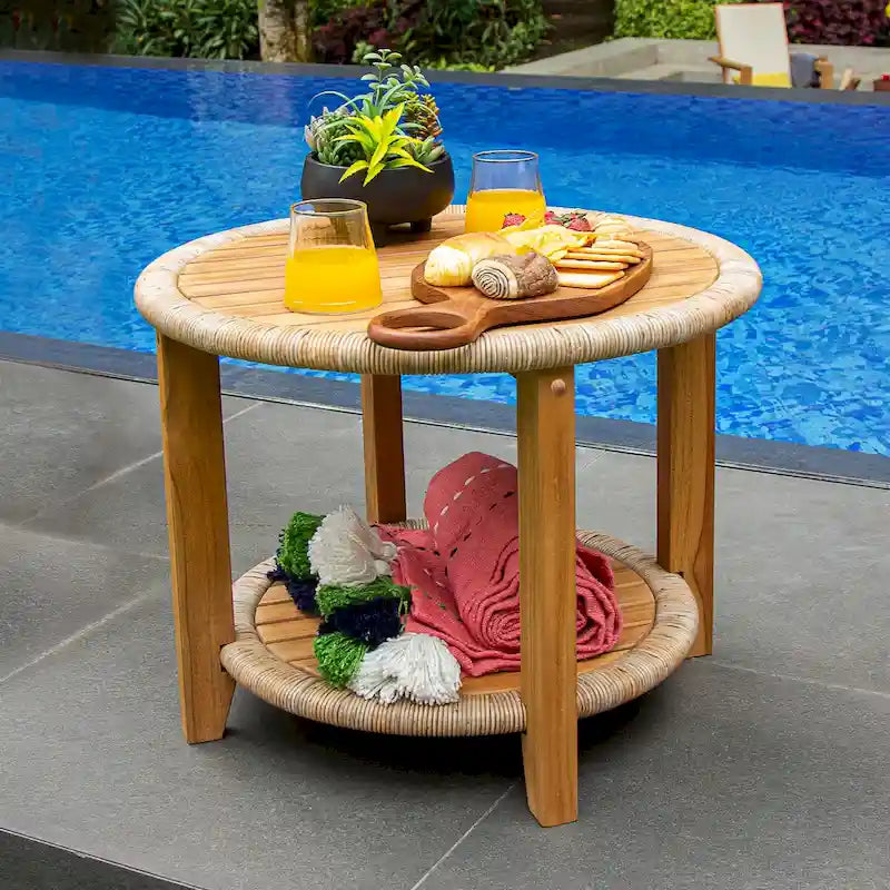Table d'appoint d'extérieur en teck Cambridge Casual Seaside