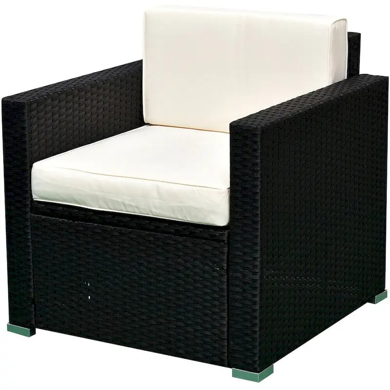 Ensemble de mobilier de patio en rotin et osier de 4 pièces