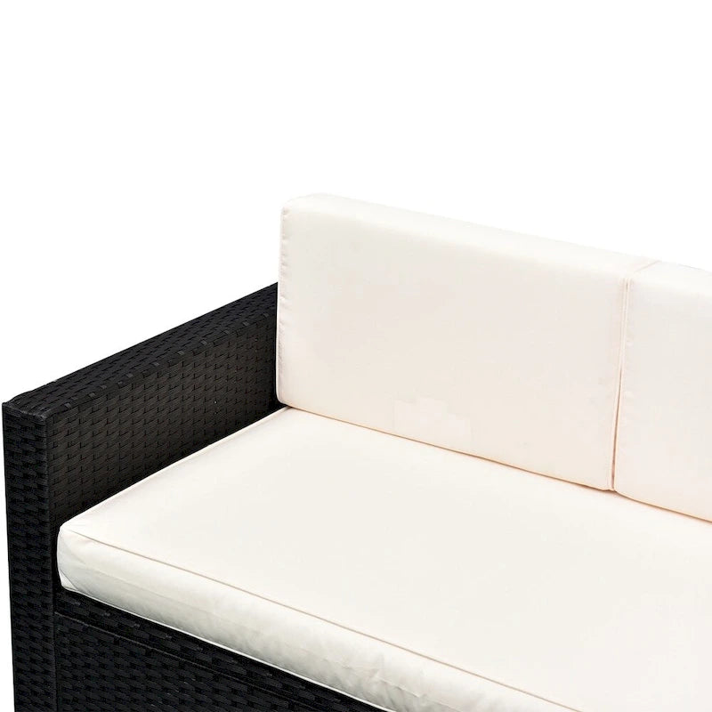 Ensemble de mobilier de patio en rotin et osier de 4 pièces