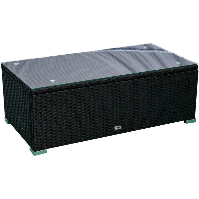 Ensemble de mobilier de patio en rotin et osier de 4 pièces