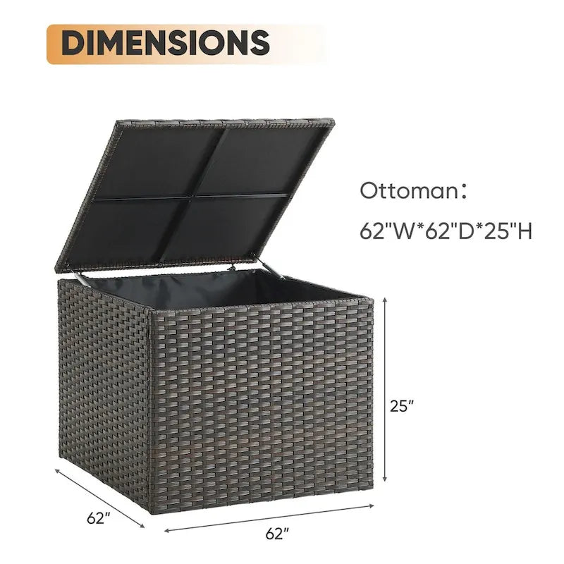 Coffre de rangement de jardin étanche pour terrasse