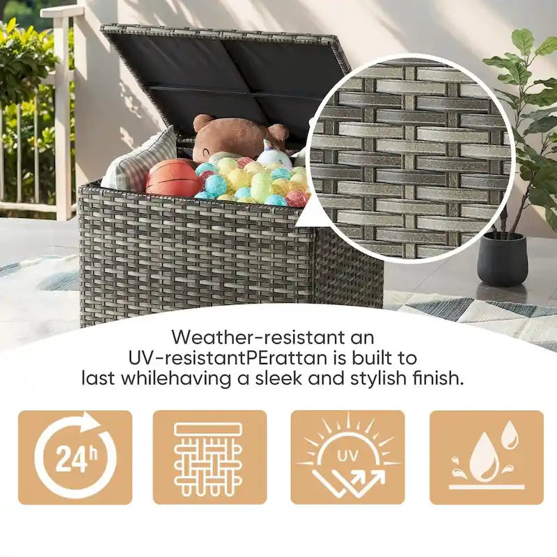 Coffre de rangement de jardin étanche pour terrasse