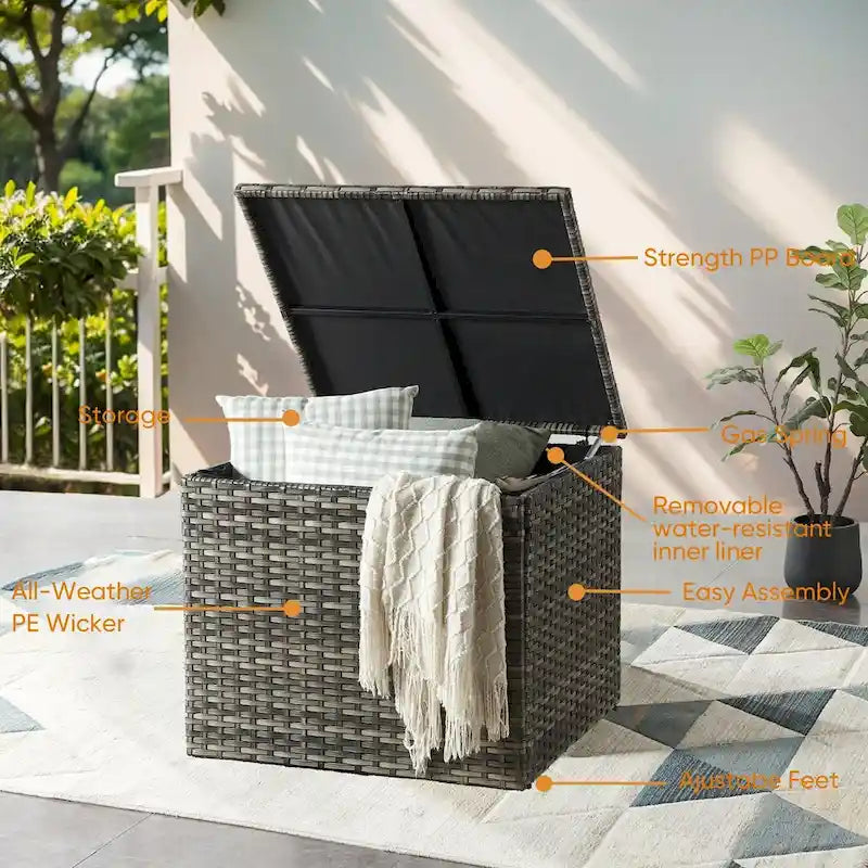 Coffre de rangement de jardin étanche pour terrasse