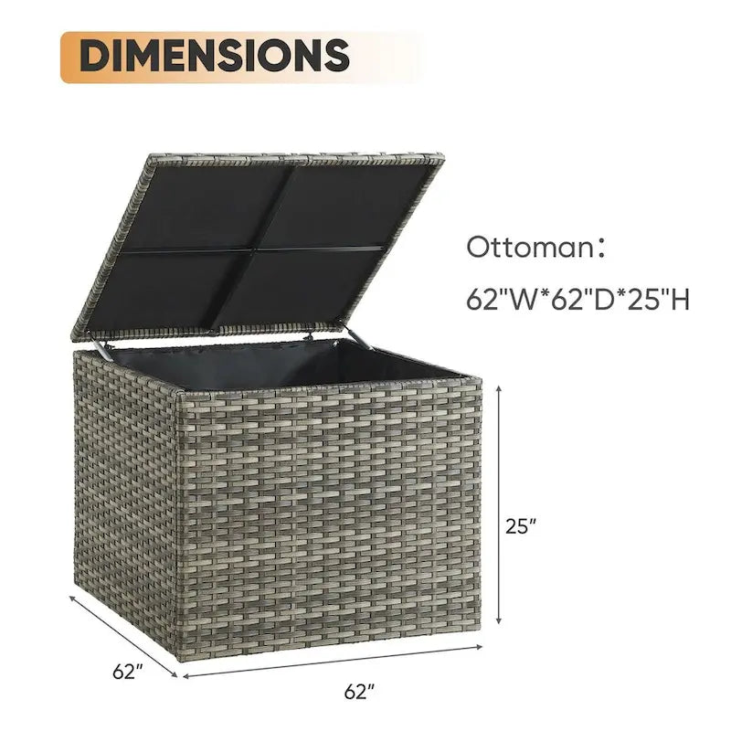Coffre de rangement de jardin étanche pour terrasse