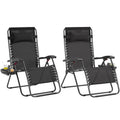Yaheetech Lot de 2 transats/chaises longues pliables XL extra-larges zéro gravité de 74 cm