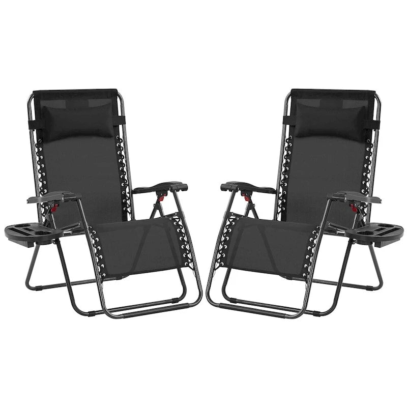 Yaheetech 2pcs 29in Oversized Zero Gravity Recliners XL Foldable Reclining Lounge