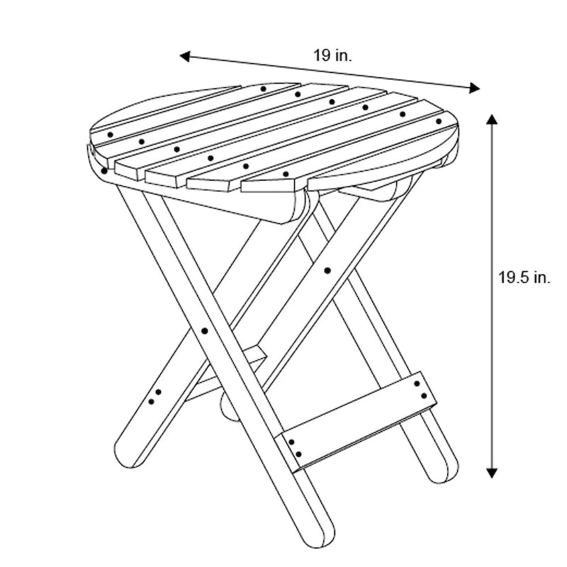 Table pliante ronde escamotable en cèdre assemblée Remedy 19