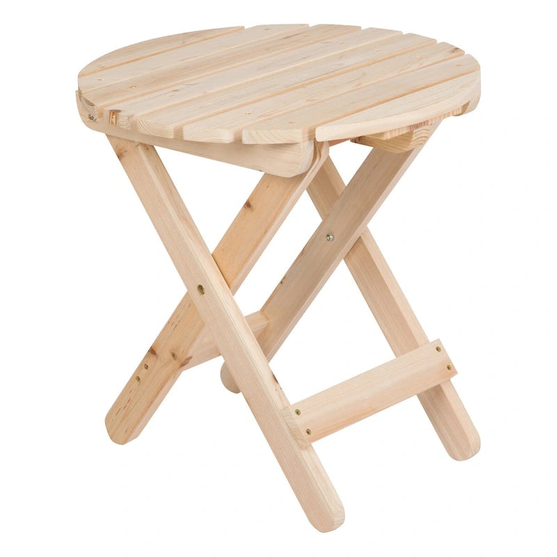 Table pliante ronde escamotable en cèdre assemblée Remedy 19