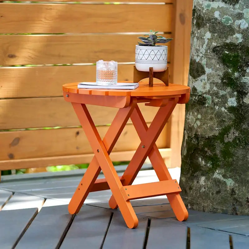 Table pliante ronde escamotable en cèdre assemblée Remedy 19