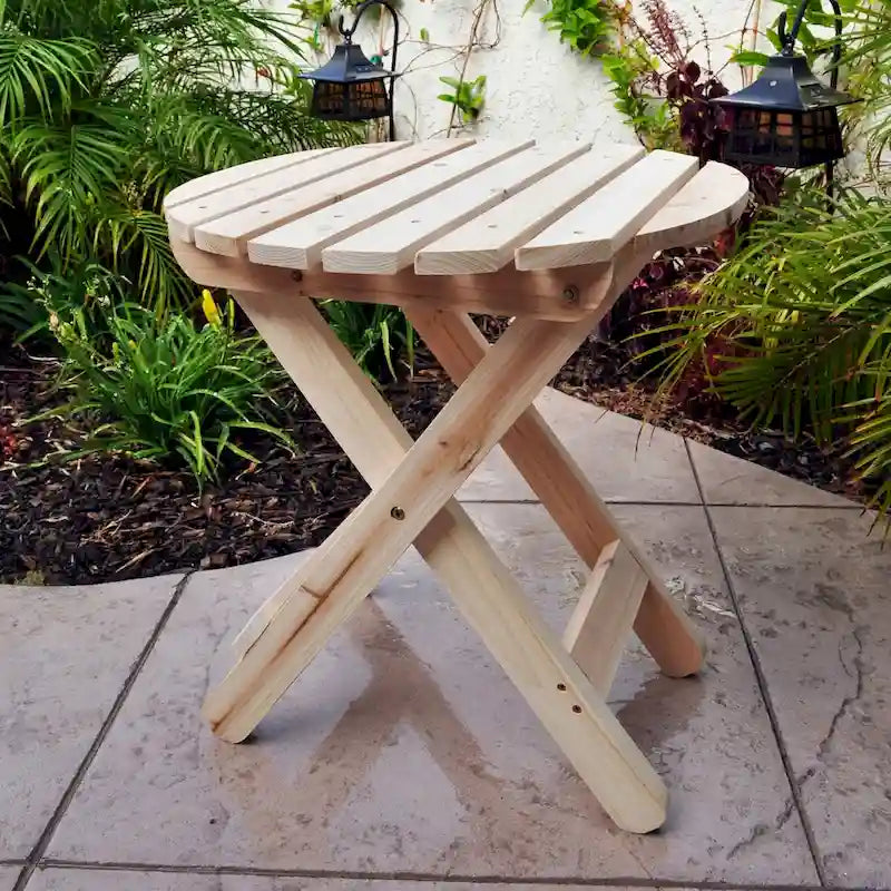 Table pliante ronde escamotable en cèdre assemblée Remedy 19