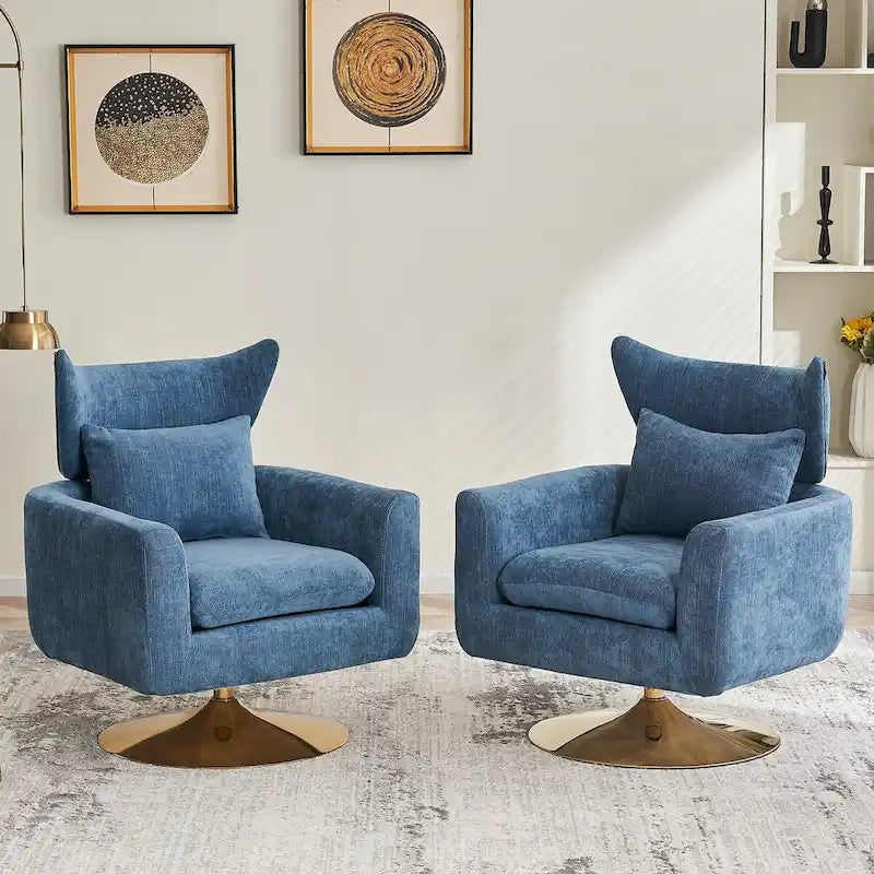 Fauteuil d'appoint pivotant à 360 degrés style milieu de siècle classique