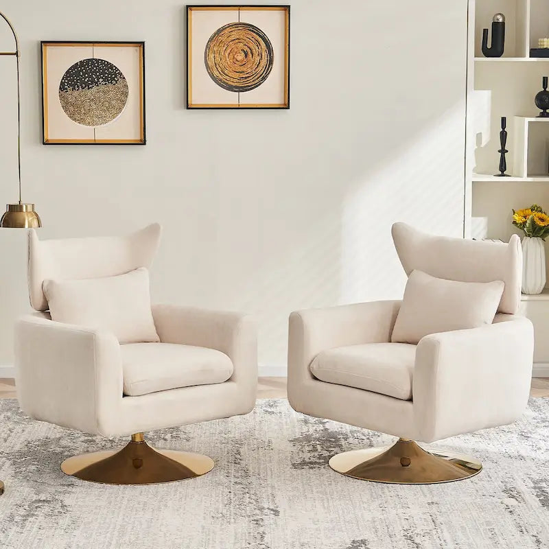 Fauteuil d'appoint pivotant à 360 degrés style milieu de siècle classique