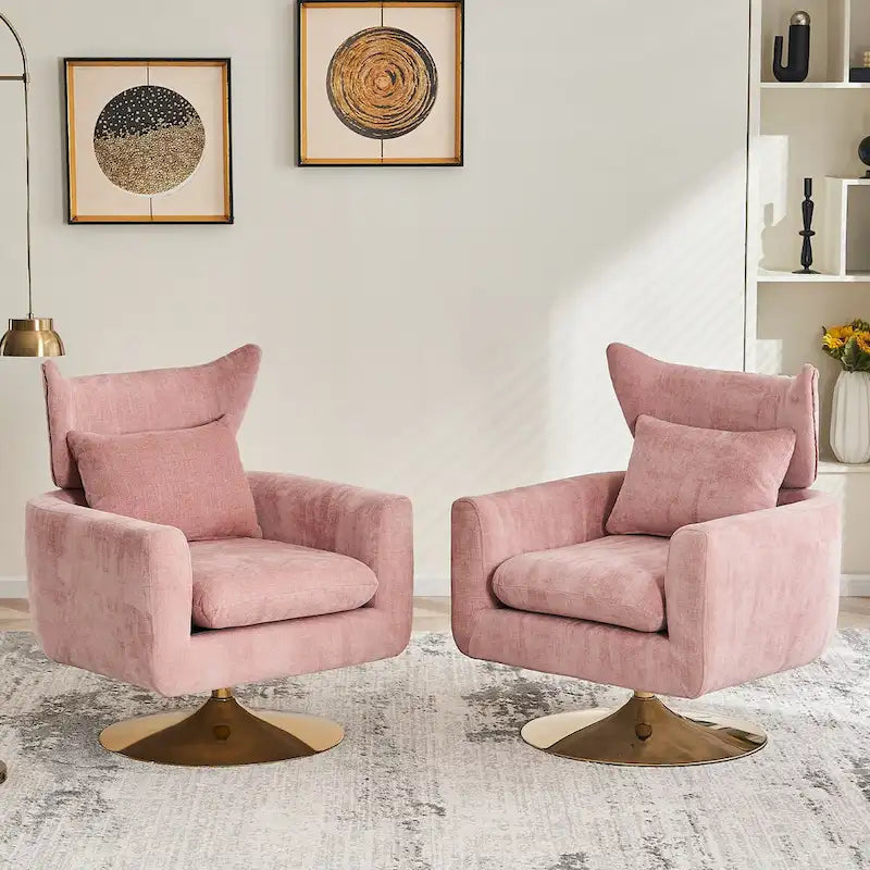 Fauteuil d'appoint pivotant à 360 degrés style milieu de siècle classique