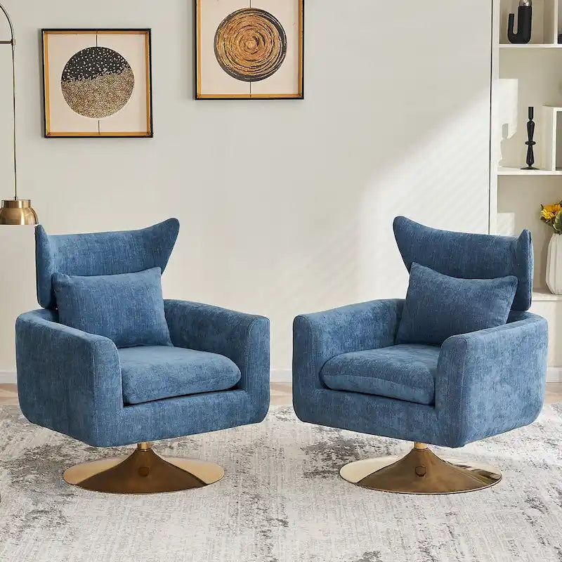 Fauteuil d'appoint pivotant à 360 degrés style milieu de siècle classique