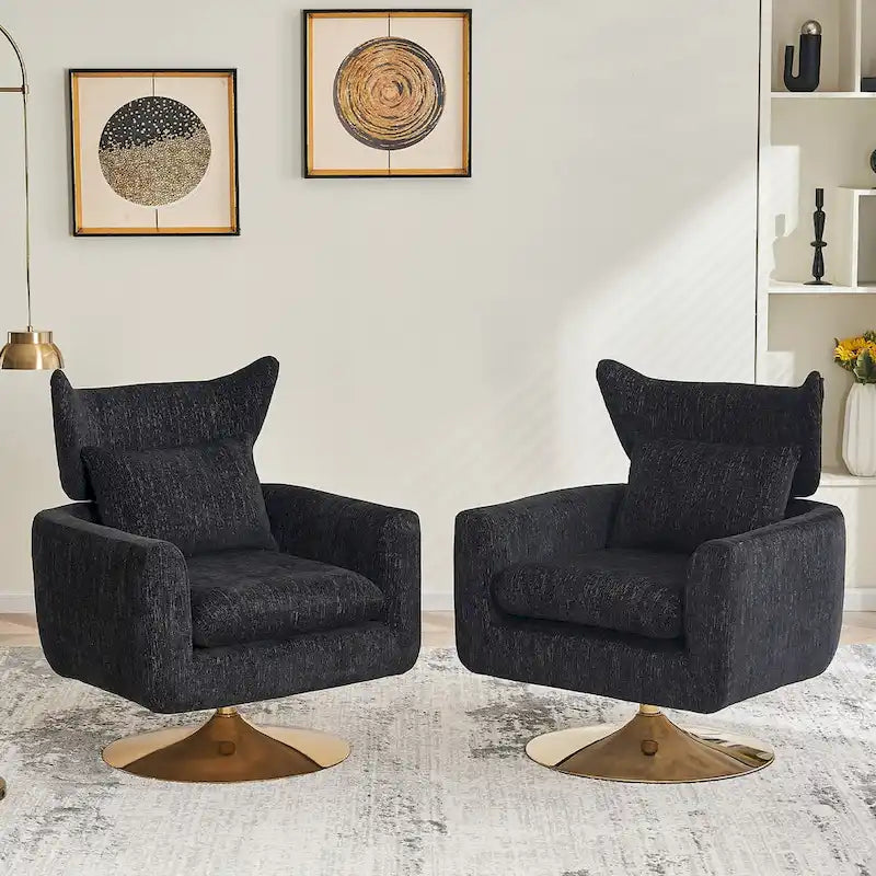Fauteuil d'appoint pivotant à 360 degrés style milieu de siècle classique
