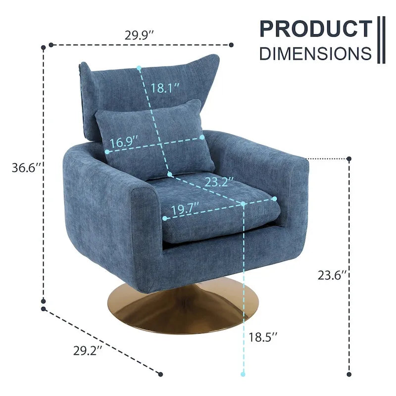 Fauteuil d'appoint pivotant à 360 degrés style milieu de siècle classique